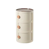 Table de chevet nordique ronde en plastique, meuble de rangement Simple et créatif pour chambre à coucher, célébrité d'internet, petits armoires Ins de dessin animé 5