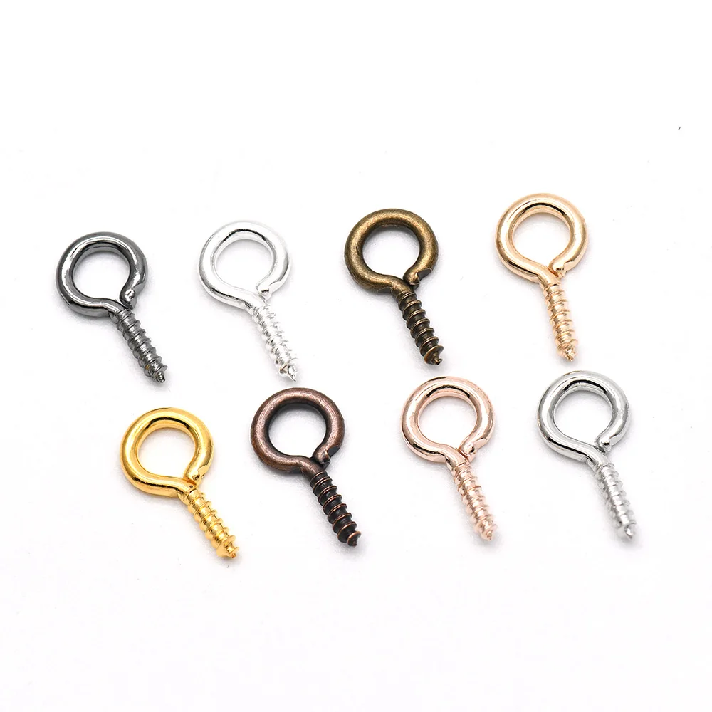 50-100Pcs Kleine Auge Schraube Haken Verschlüsse Auge Pin Für Anhänger Silber Öse Haken Fit Gebohrt Perlen DIY schmuck Machen HK001