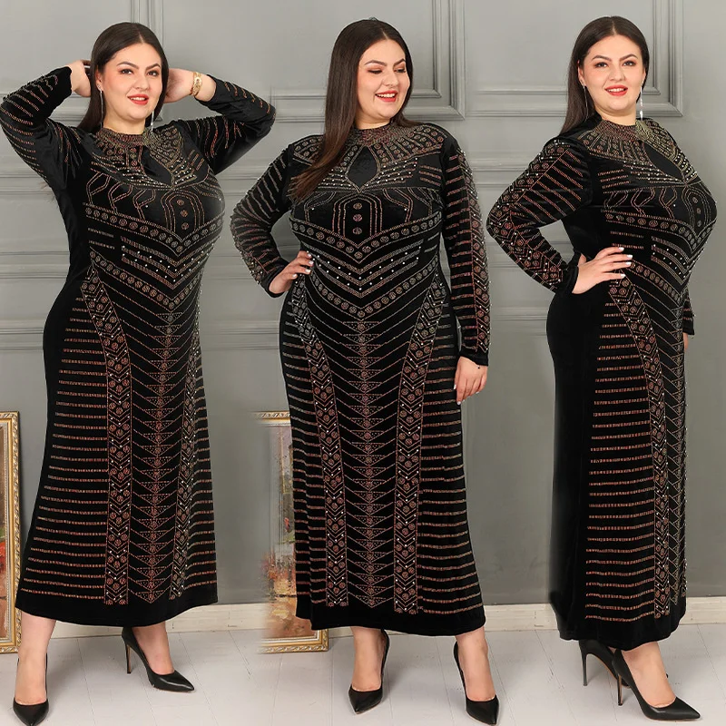 Sexy Wrapped Long Slim Dress Muslim Dress For Prom Wedding Temperature Dress African Fashion Robe European Style Costume Party