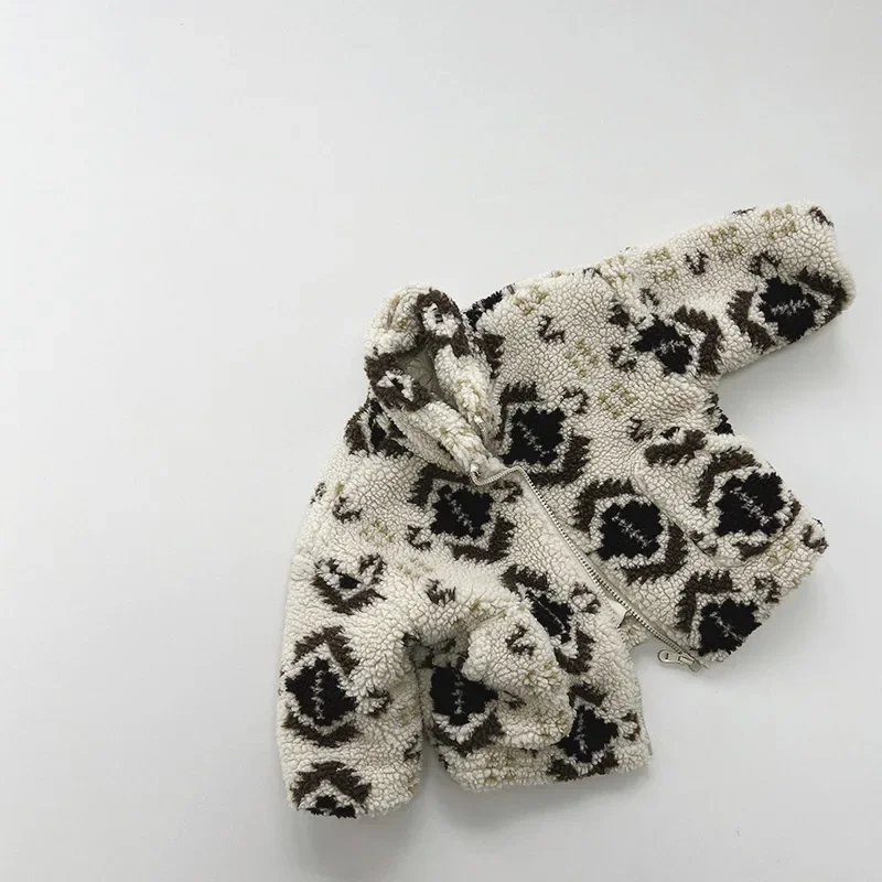 Korean Version Cotton Jacket Winter New for Boys and Girls with Cotton Plush Warm Coat Baby Trendy Children's Clothing