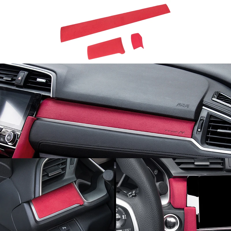 

Автомобильная центральная консоль, опущенная меховая отделочная полоса, внутренние наклейки для Honda 10th Civic 2016 2017 2018 2019 2020 2021, аксессуары