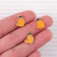 10 pièces 10x14mm mignon alliage émail fruits banane breloques pour boucles d'oreilles pendentifs colliers Bracelets à bricoler soi-même artisanat résultats de bijoux 3