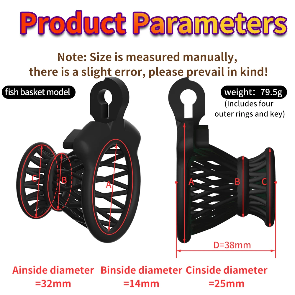 Male Chastity Lock Anti-Cheating Cock Cage with 4 Rings for A Belt of Fidelity Feminization Negative Inverted Chastity Sex Toy penis chastity cage chastity lock sex toy chastity cage accessory