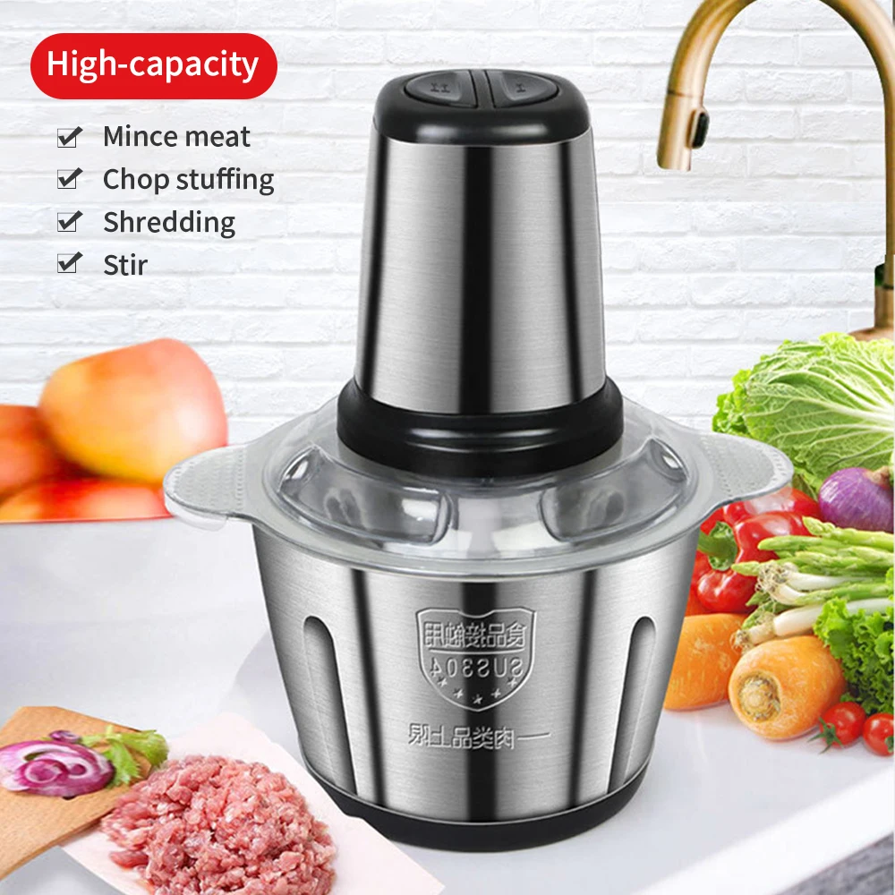 ELEKCHEF Electric Food Processor Chopper Two Speeds 1.8L Glass Bowl Blender  Meat Grinder For Babyfood Vegetables Onion Garlic