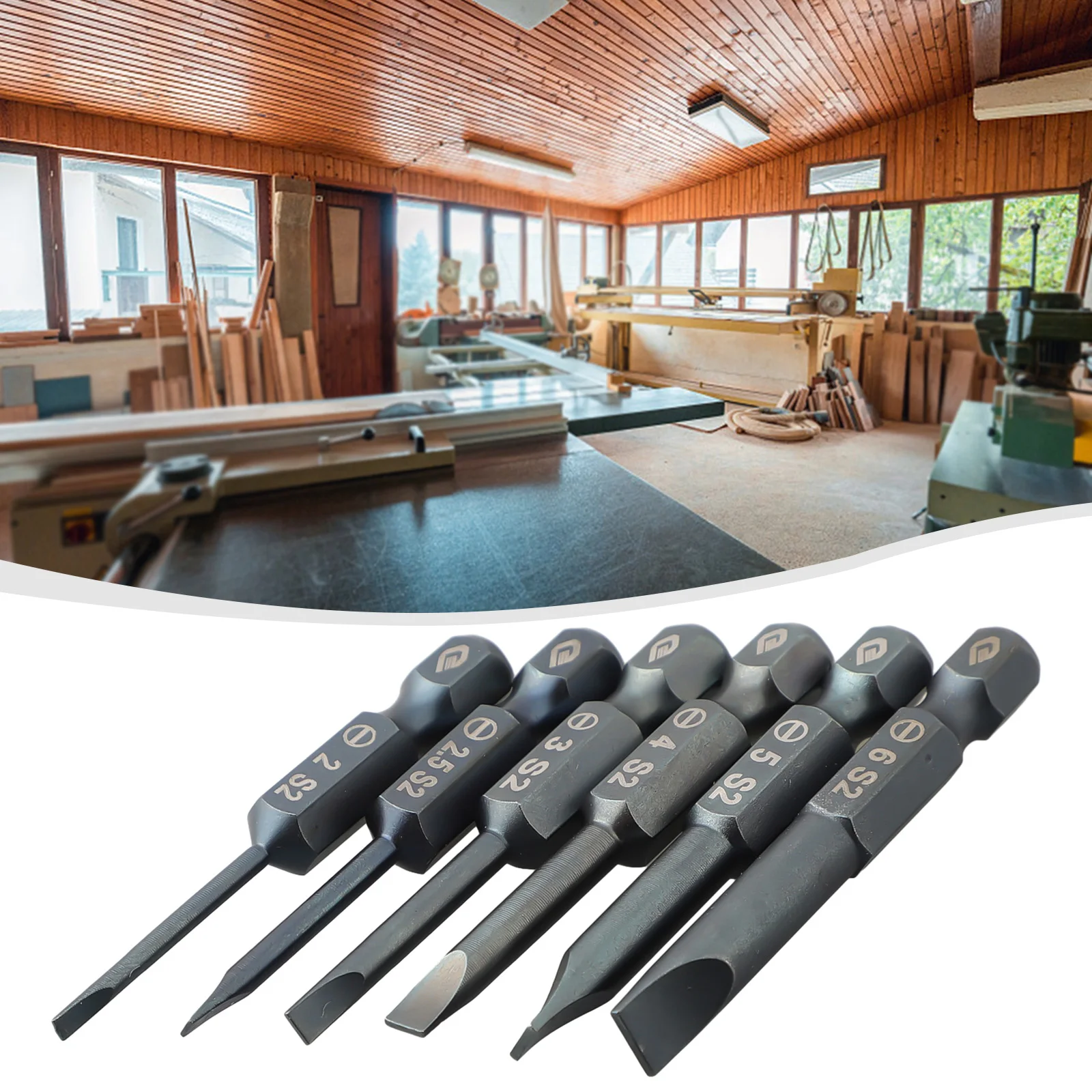

1PCS SL2.0-6.0 Slotted Screwdriver Bit 1/4'' Hex Shank Alloy Steel Magnetic Bit Accessories For Screwdrivers Electric/air Drills