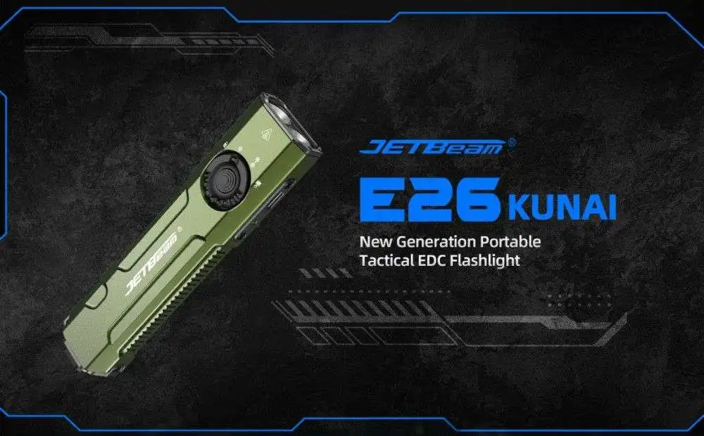 Jetbeam E26 クナイ ポータブル デュアル光源戦術 EDC 懐中電灯