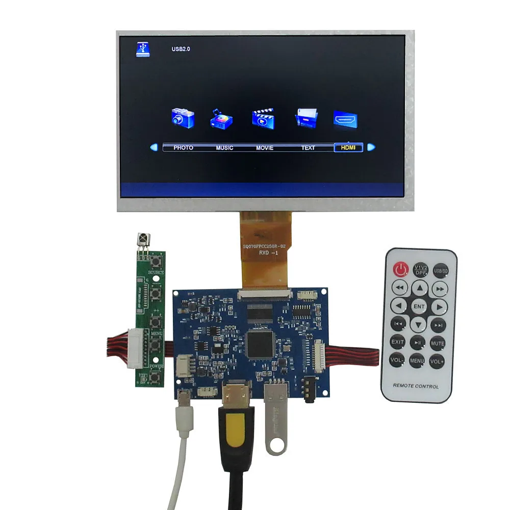 

7 Inch Portable Multipurpose U Disk HDMI Audio LCD Screen Display Driver Control Board DIY Lattepanda Raspberry Pi PC Monitor