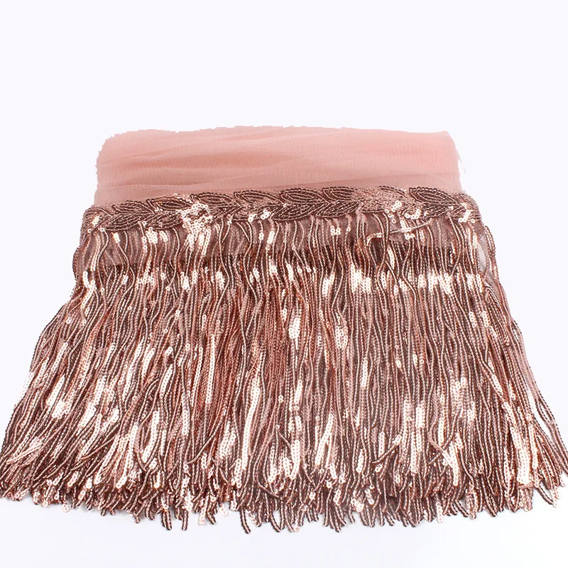 Nastro Con Paillettes E Frange Per Costumi - 10 Yard, Larghezza 20cm - Argento Per Danza E Decorazioni - Foto 7