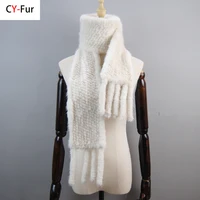 Women Winter Warm Real Mink Fur Scarf 100% Genuine Real Mink Fur Muffler Lady Fashion Quality Natural Real Mink Fur Knit Scarves 1