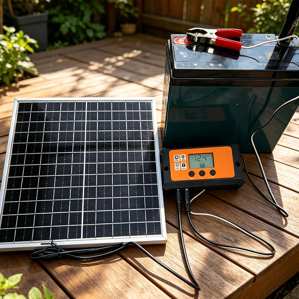 DC 퀵 커넥터가 있는 12W 방수 태양광 패널 IP65 방수 등급 235×225mm의 광전지 발전 장치