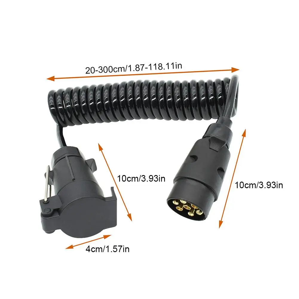 7 Pin Trailer Truck Light Board Extension Cable Lead Male To Female Wire Plug Socket Wire Part Couplings Circuit Plug Socket 2M trailer socket trailer plug socket trailer plug