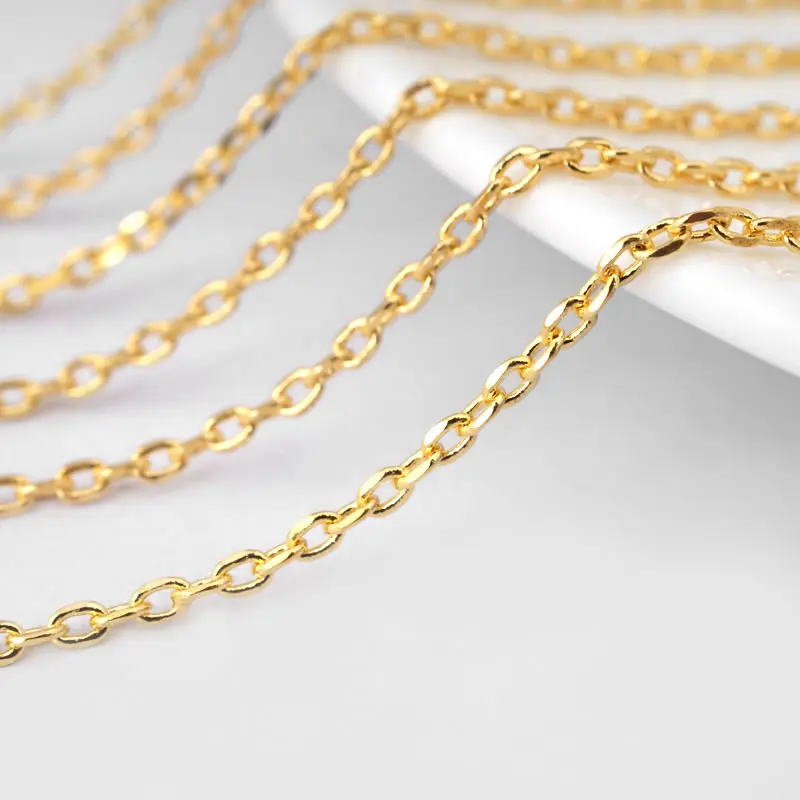 Colorful Copper O Shape Necklace Chain - 5 Meters, 1.5MM