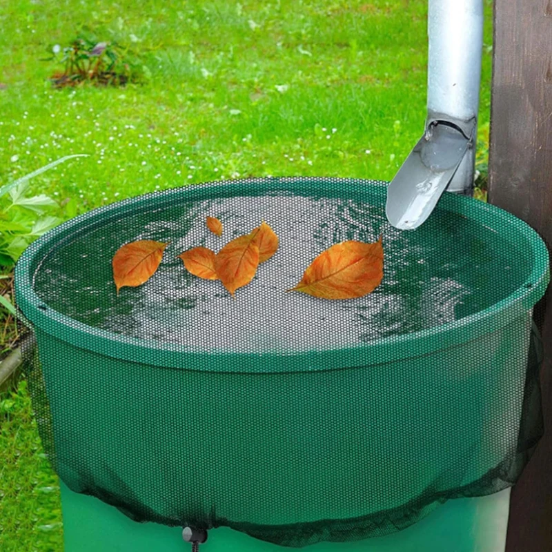 60-100cm Mesh Cover Netting for Rain Barrel Water Collection Anti-fall Leaves