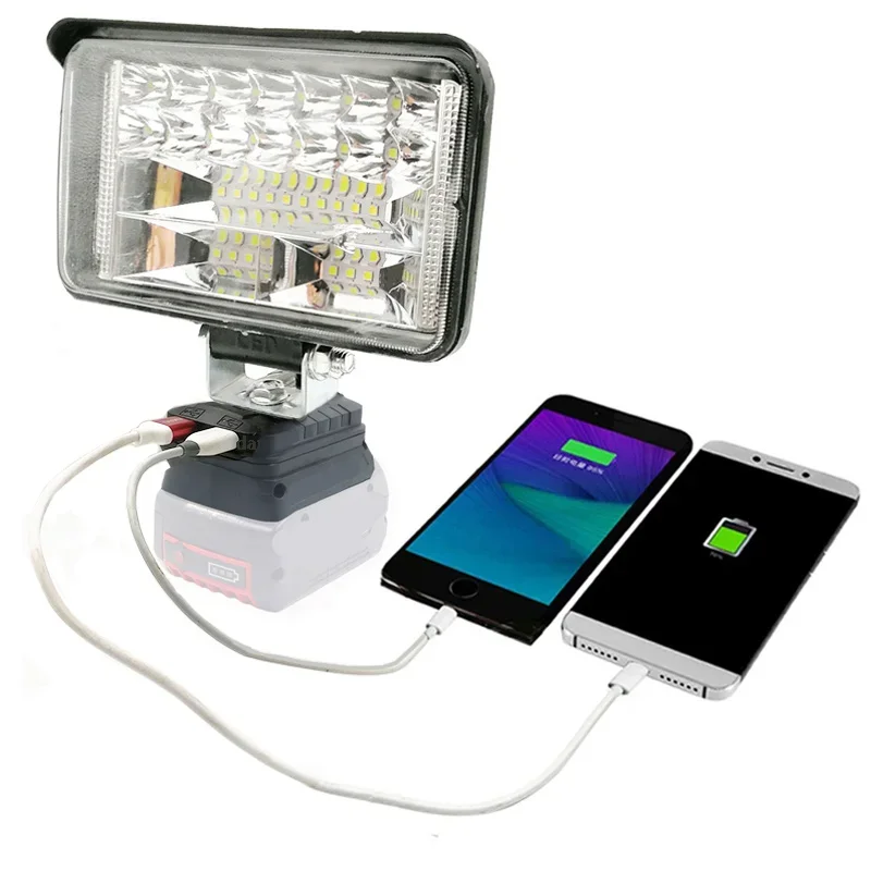 4 Inch Car LED Work Lights Torch Camping Lamp For Makita For DeWalt Bosch Milwauke Lomvum Zhipu Jingmi Li-ion Battery