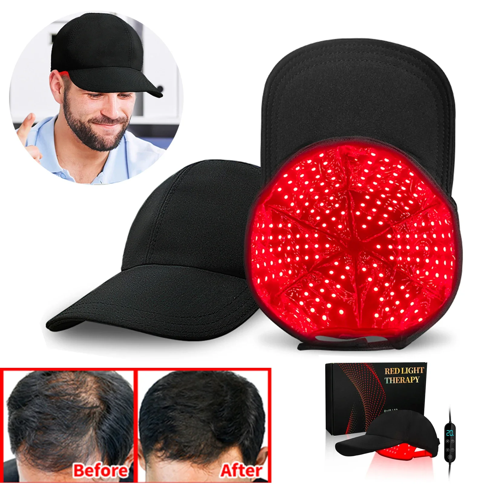 Red Light Therapy Device Hat Near Infrared 180LED Treatment Helmet for Hair growth Cap Prevant Loss Head relaxation Relief Scalp