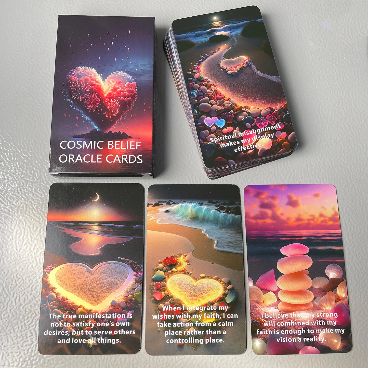 52PCS 12x7cm English Oracle Tarot Cards About Faith and Subconscious Divination Spiritual Encouragement Rune Board Game
