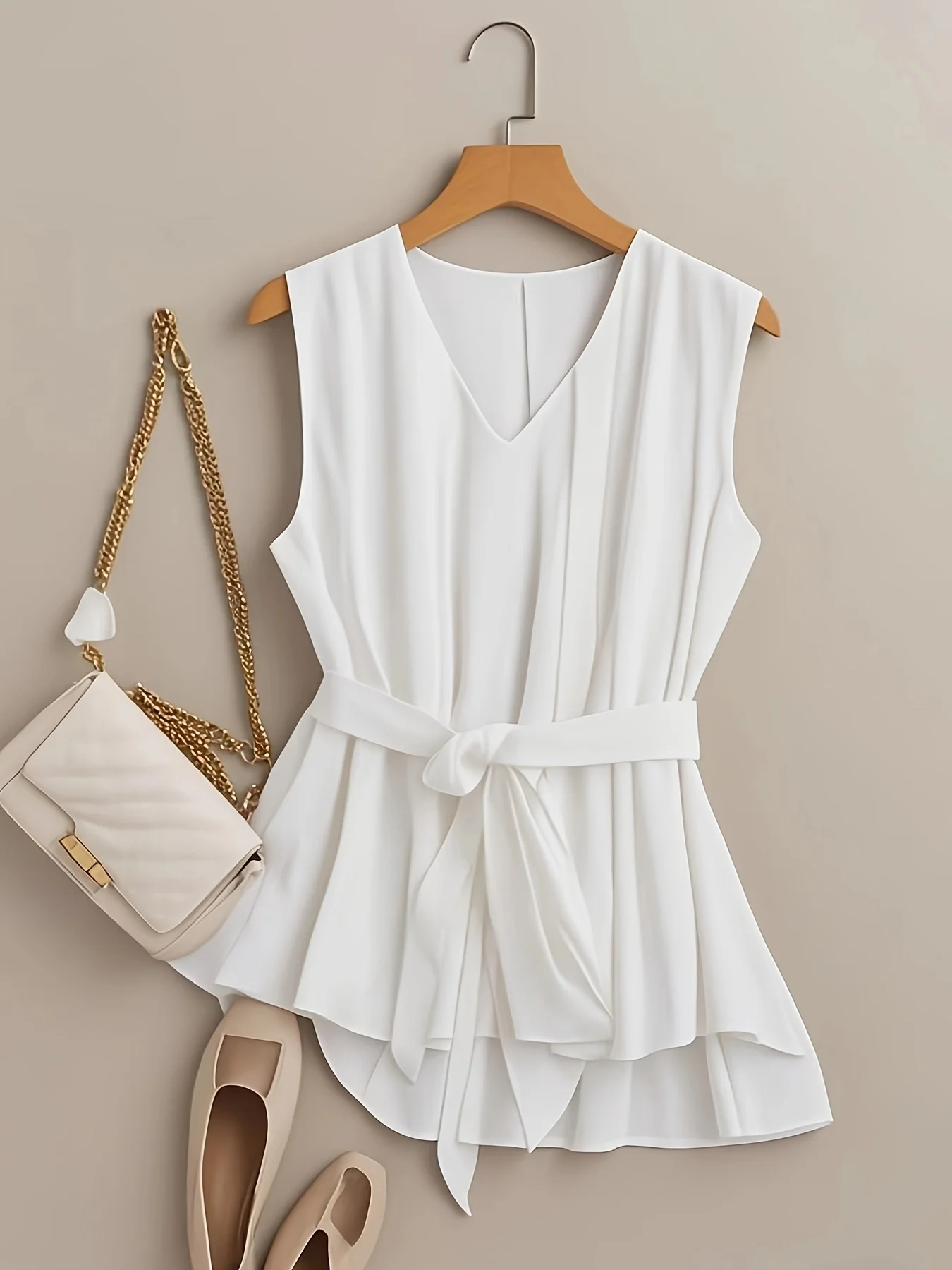 طقم صيف 2025 للنساء طقم مكون من قطعتين من بلوزات و...