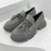 Bead Chain Women's Suede Shoes Tassels Stitching Fashion Ladies Loafers 2