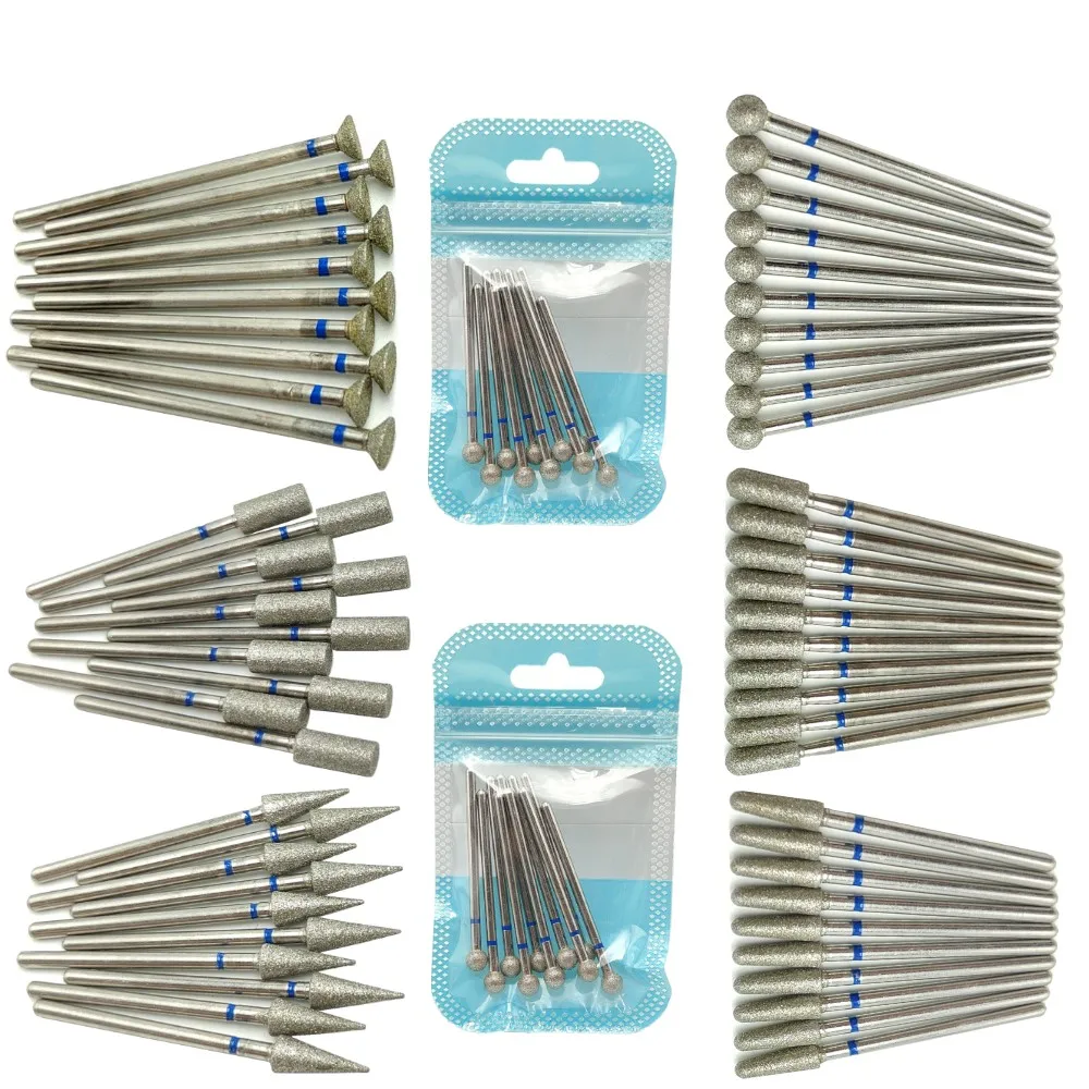 10-teiliges Set Diamant-Nagelbohrer, Elektrische Fräser für Pediküre und Maniküre, Nagelfeilen, Nagelhautentferner, Nagelwerkzeuge und Zubehör – Detail 1
