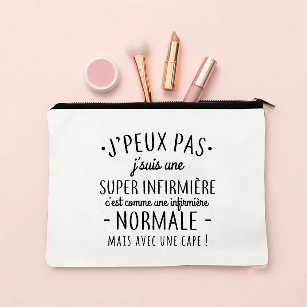 I Am A Top Nurse Print Makeup Bag Travel Neceser Toiletry Organizer Pouch Female Canvas Zipper Cosmetic Bags Best Gift for Nurse