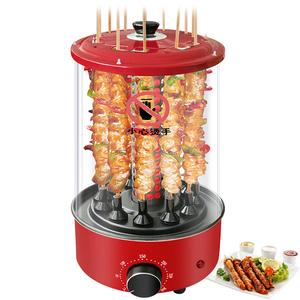 TK12K Home Infrared Heating Electric Rotary Roaster Rotisserie BBQ Kebab Skewer  Oven Grill Machine with Oil Pan orignal puhui t 960 bga heating fan constant temperature hot air fan electric fan accessory for t960 960e t 960w smt reflow oven