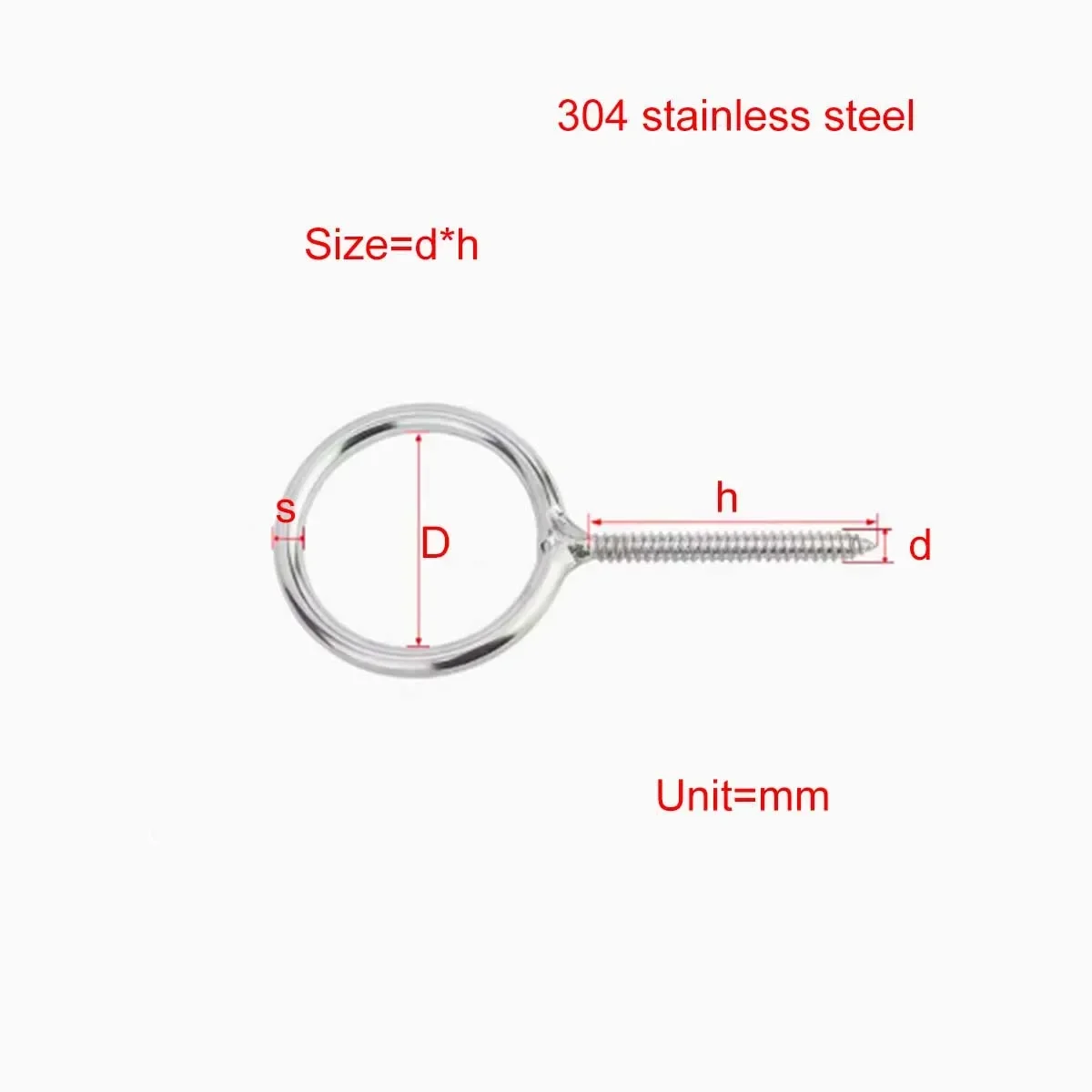 304 Stainless Steel Welded Circular Ring Self Tapping Screw M3M4M5M6M8M10