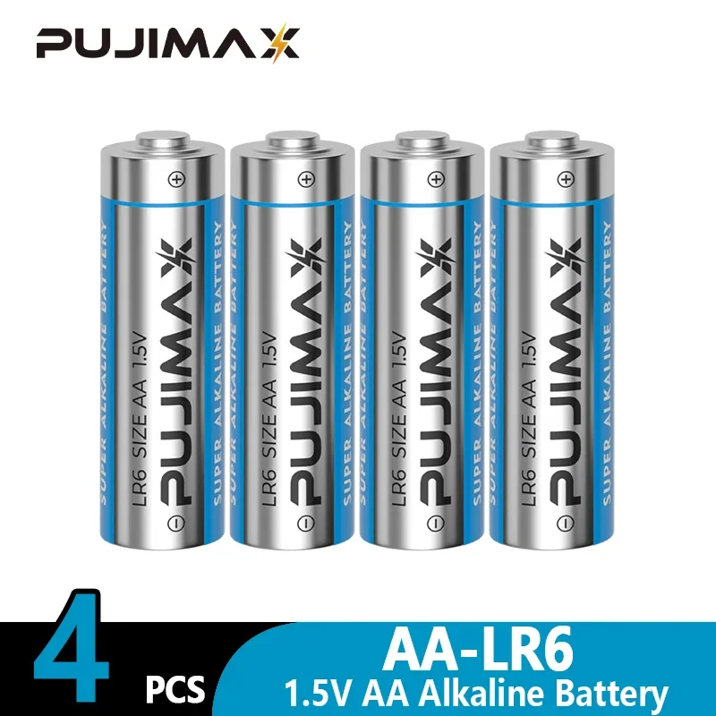 

PUJIMAX 4PCS AA Disposable1.5V Alkaline Dry Batteries For Led Light Toy Mp3 Camera Flash Razor Player Wireless Mouse Keyboard