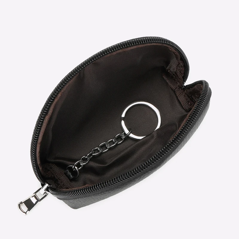Fashion Soft Genuine Pebble Leather Coin Purse Small Cute Half Moon Card Key Zipper Change Pouch Wallet for Women coin purse coin wallet