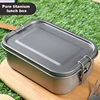 800ml/1200ml Healthy Titanium Alloy Portable Bento Dinner Box Leak-Proof Lunch Box Rectangle Food Storage Containers TitaniumBox 6