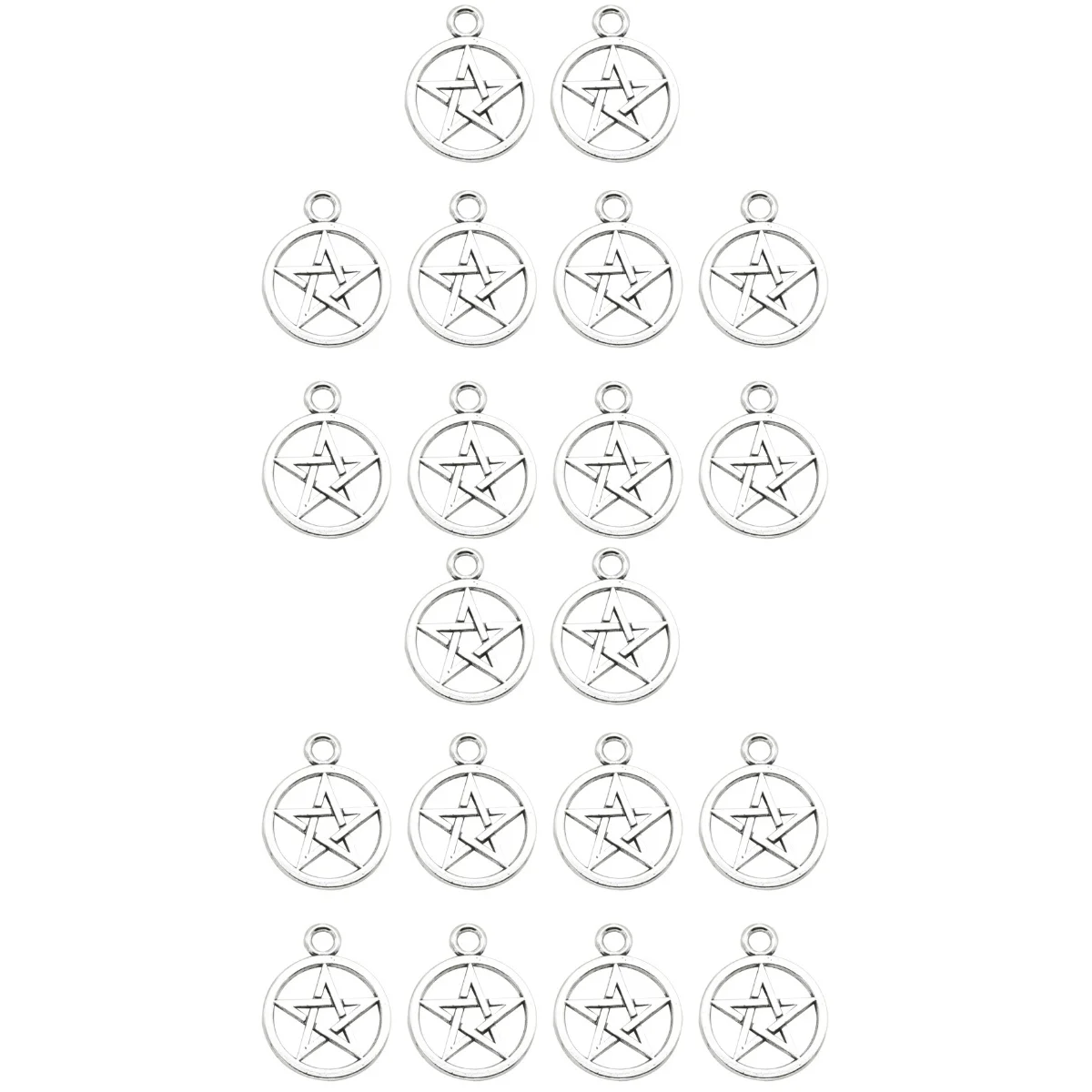 

20 PCS Alloy Hollowed Round Five Pointed Star Pendant Pentagram Charms Pendants DIY Jewelry Making Accessory for Necklace