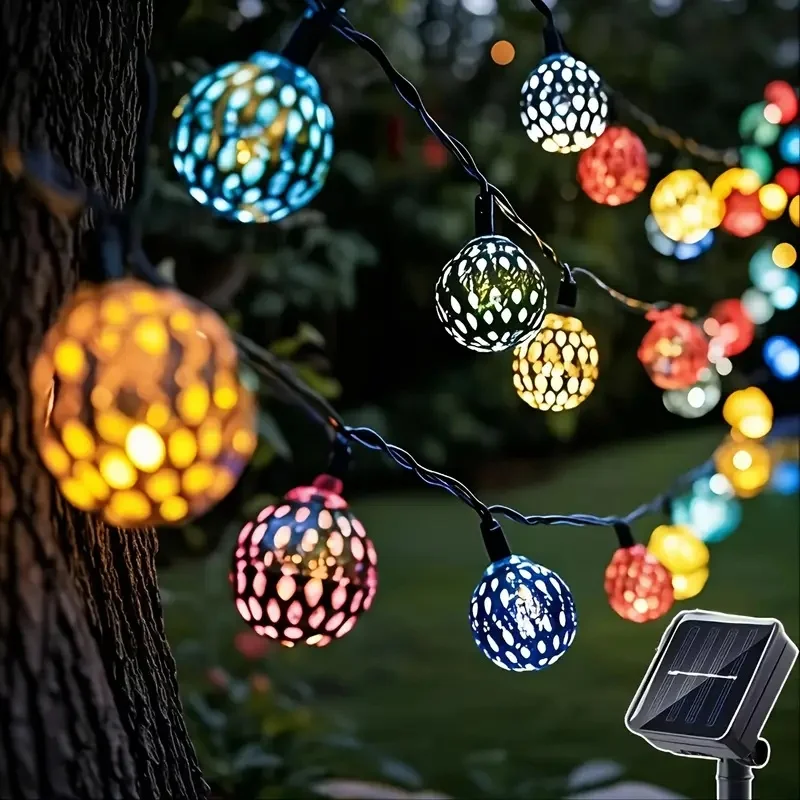Moroccan-Style Solar Lantern Lights - Decorative Outdoor Hanging Lights