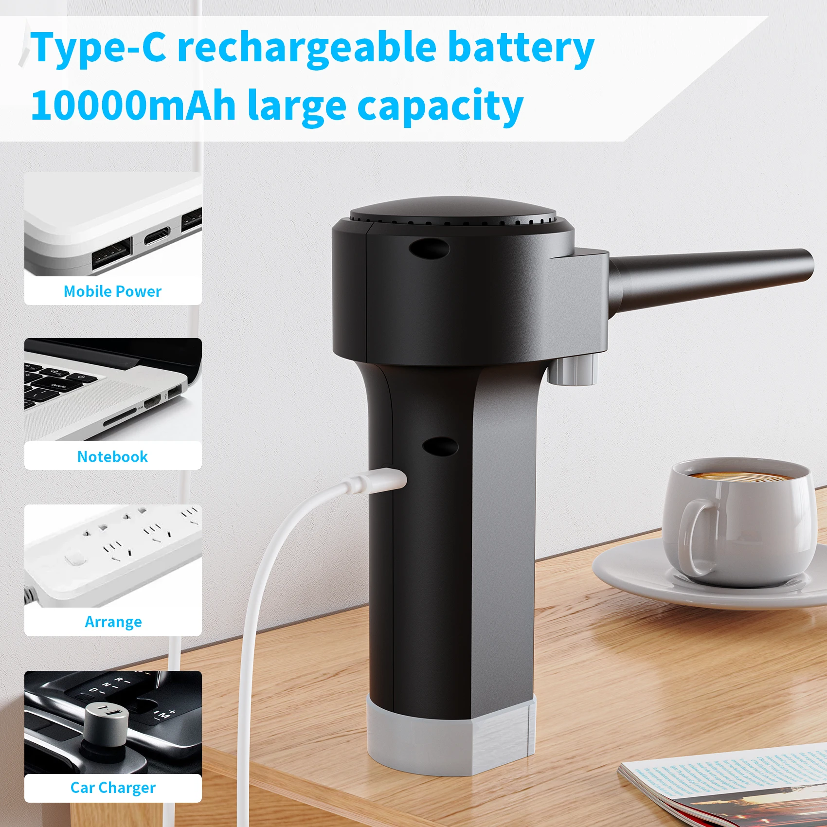 Electric Air Duster chargeable,Compressed Air Cans USB,Cordless Air blower Cleaning Dust,Laptop Cleaner, Computer PC canned air 3