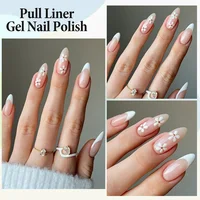 LILYCUTE 5ml White Black Liner Gel Nail Polish Colorful French Painting Stripe Semi Permanent Drawing Nail Art UV Gel Varnish 2