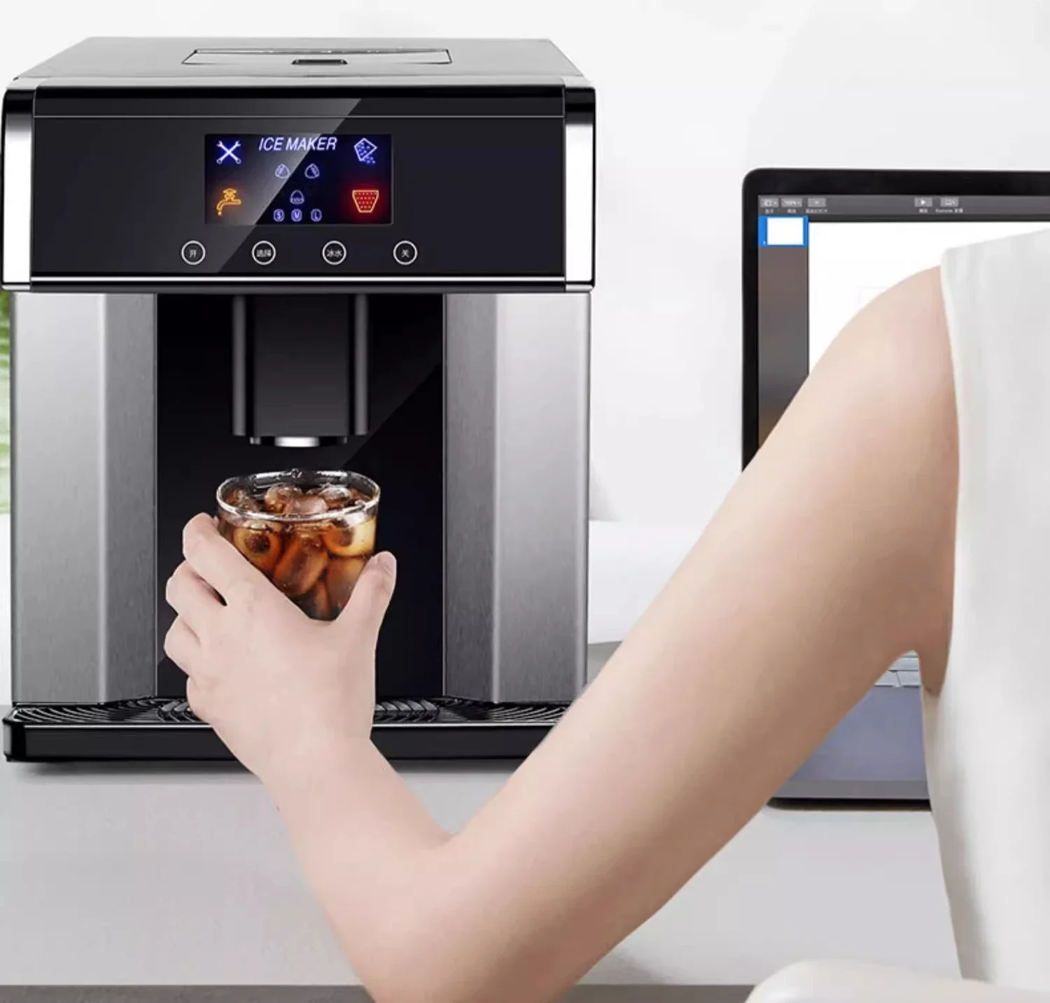 Commercial Automatic Ice Cube Maker Water Dispenser Cooler Household Portable Stainless Steel Ice Machine Kostkarka Do Lodu