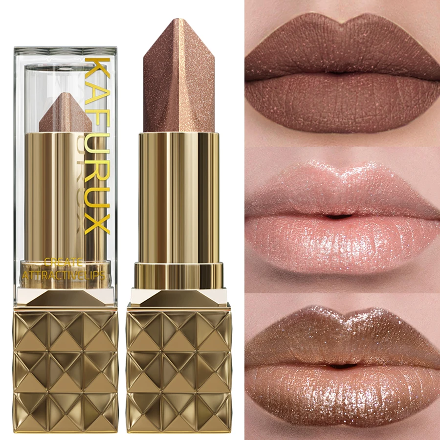 4 Color Glitter Two Tone Lipstick Matte Pearlescent Lip Tint,Shiny Metallic Lip Senior Lip Korean Makeup Gifts Lip Gloss Lip Oil_voghion.com