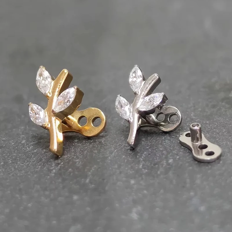 F136 Titan Helix Piercing Mikrodermale Hautpfropfen Ohrstecker 16G Dermal Anchor Oberfläche Zirkon Bohren Verstecken in Top Körperschmuck – Detail 5