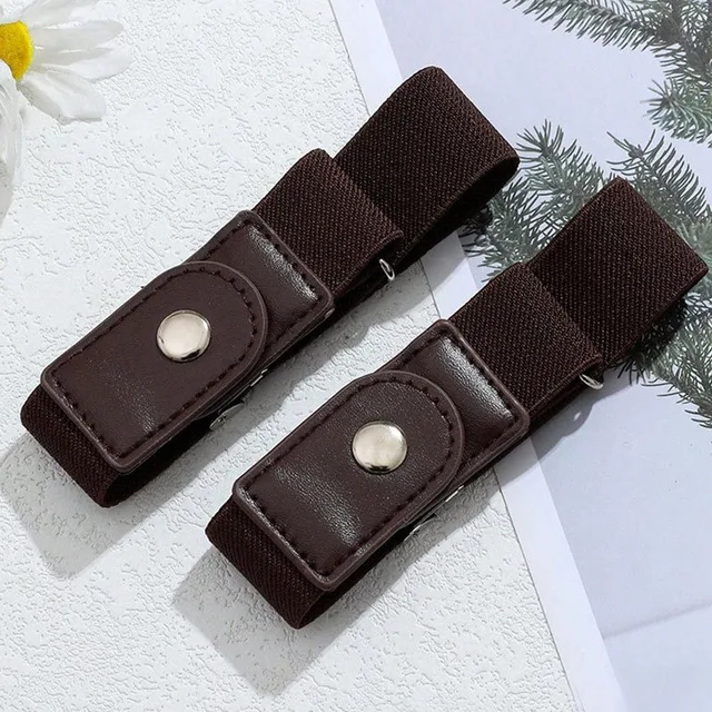 Lot De 4 Ceintures élastiques Sans Boucle - Marron, Blanc, Bleu Jean, Noir - Ajustables 60-110 Cm - Invisibles Sous Les Vêtements