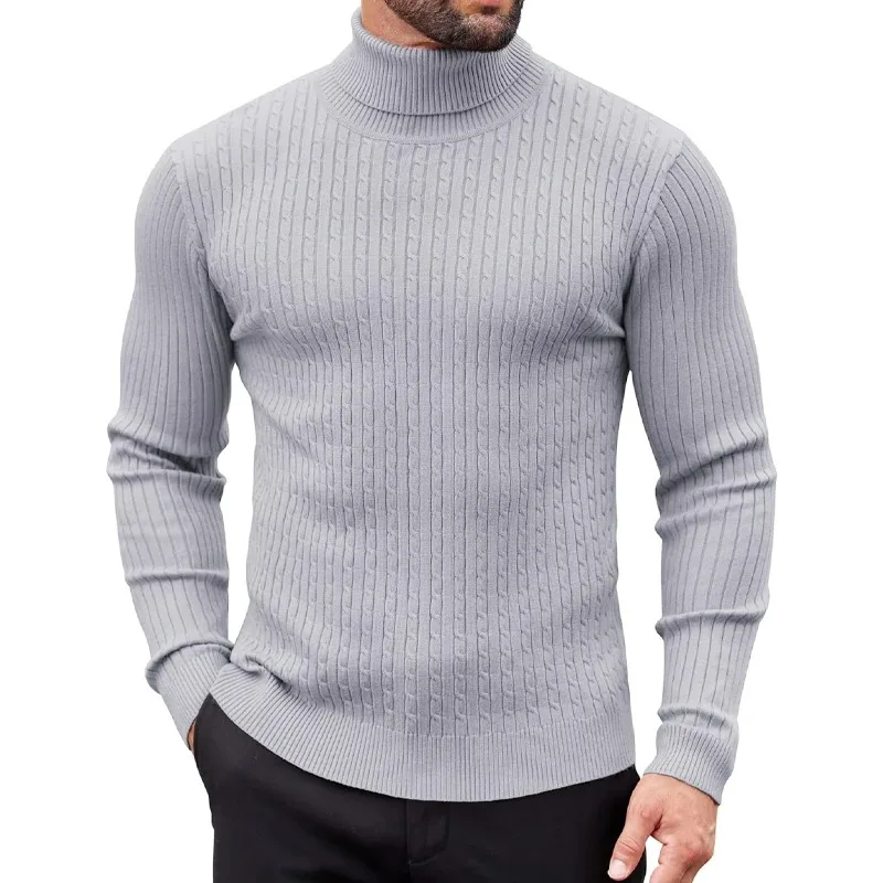 Animal Game Outdoor High Neck Sweater Men's Cold Blouse Pullover Knitwear Warm Casual Turtleneck Sweatwear Woolen Winter Tops