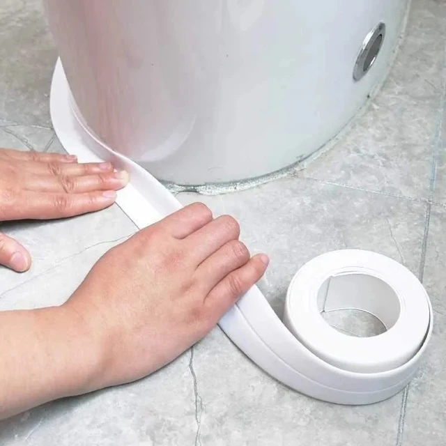 Pvc Bande d'étanchéité Ruban de salle de bain Baignoire Toilette Caulk Tape  Auto-adhésif Imperméable à l'eau Ruban anti-moisissure pour évier de  cuisine Coin mural