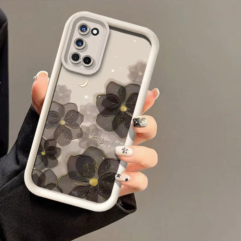 Charming Floral Print Silicone Shockproof Phone Case