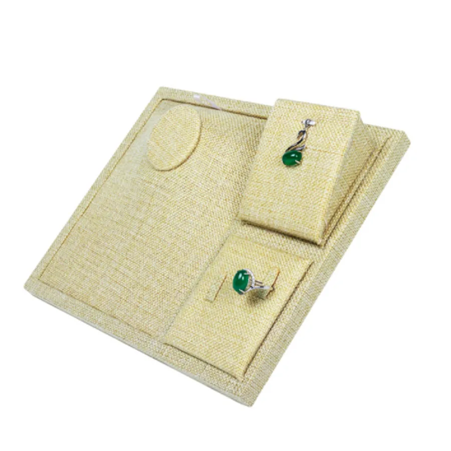 The New Listing Women And Girls 10 Hook Necklace Pendant Bracelet Jute Woven Multifunction Display Stand
