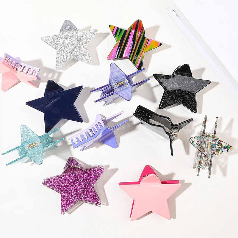 

Korean Cute Princess Fashion Hairpins Five-pointed Star Glitter Hair Clips For Girls Kids Barrettes Headwear Hair Accessories