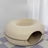 Wool Felt Cat Tunnel Nest – Modern Style Uncharged Donut Bed, Detachable & Washable All-Season Cat House, 1pc Cozy Cat Condo