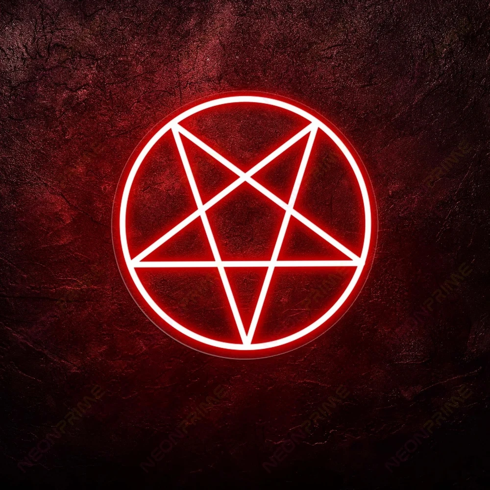 

Led inverted pentagram sign LED Light Pentagram Shaped Sign Decoration Home Decor Heart Bible Сross Neon Sign Inverted Cross