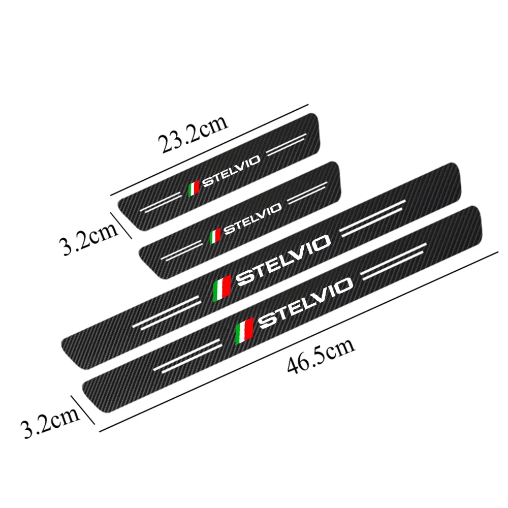 thumbnail image 1 of 4 Uds. Adhesivo para alféizar de puerta de coche de fibra de carbono para Alfa Romeo Giulietta Mito Giulia Stelvio Brera 147 156 159, 1 of 5