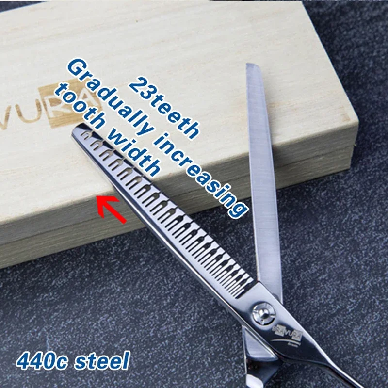 7-Inch Pet Grooming Scissors 23 Teeth Beauty Diluent Clippers for Dog Hair Cutting