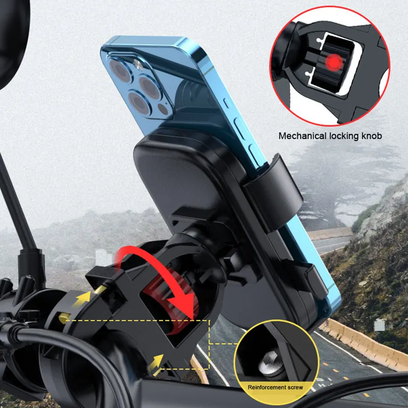 Bike Phone Holder Anti-slip 360&deg; Rotatable Adjustable Bike Phone Mount Outdoor Cycling Mountain Bike Accessories bike phone holder