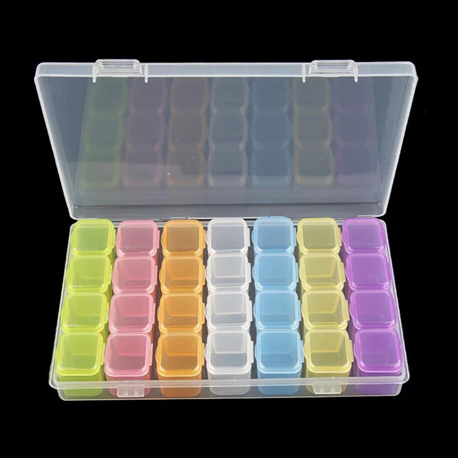 Storage Box Diamond Painting Storage Box Storage Container Plastic Storage Box Jewelry Box Diamond Painting Accessories Jewelry Accessories New 56/28 Grids DIY Diamond Painting Drill Box Jewelry Box Rhinestone Embroidery Crystal Bead Organizer Storage Case Container
