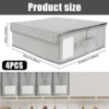 4Pcs Sheet Storage Box Organizer Foldable Window Label Blanket Bed Sheet Organizer Box Wardrobe Bed Clothes Storage Organizer 5