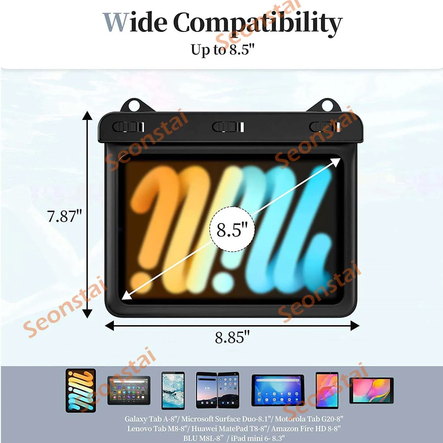 Waterproof Bolsa Case Capa para Tablet Case Resistência à Água Bolsa Seco para Ipad Kindle Samsung Praia Natação 8 - Imagem 6